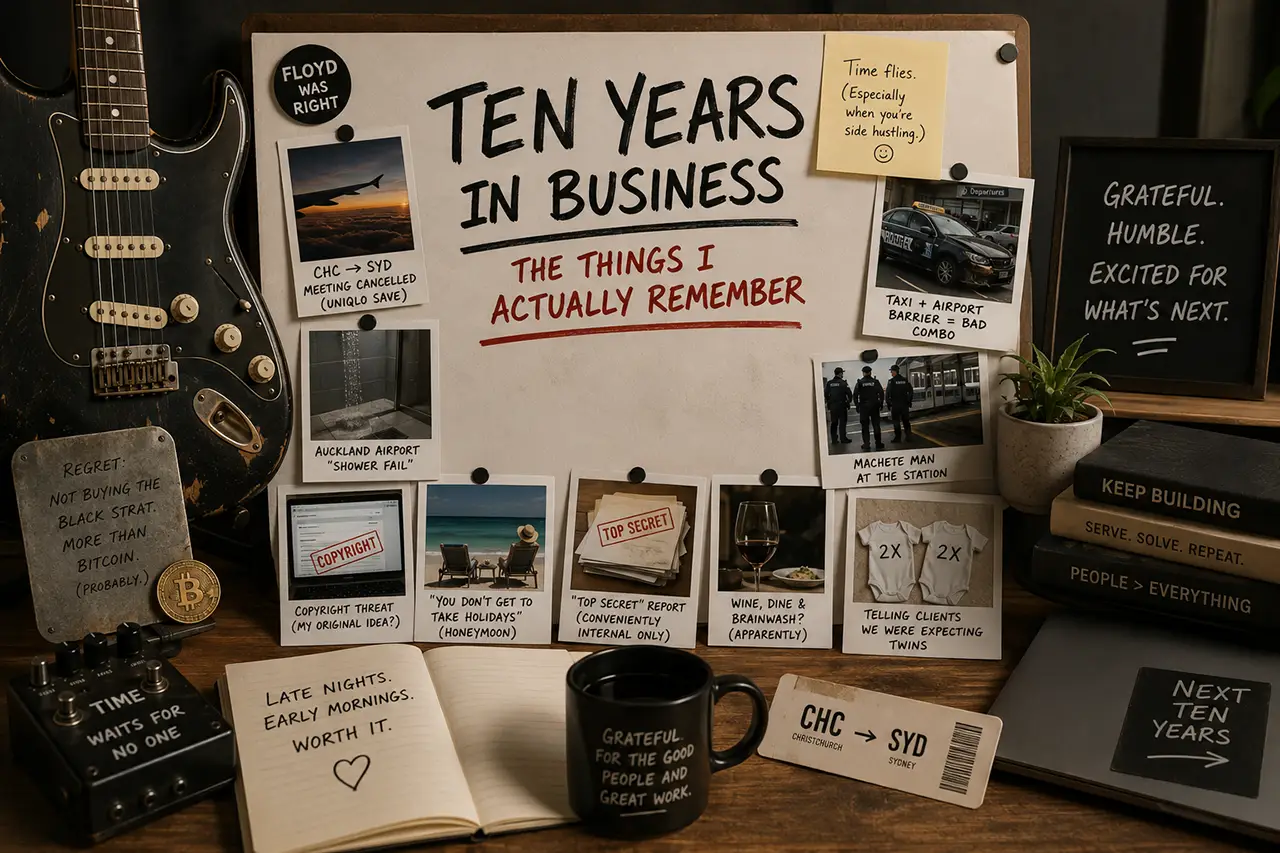 10 Years of Sam Frost's Business Image